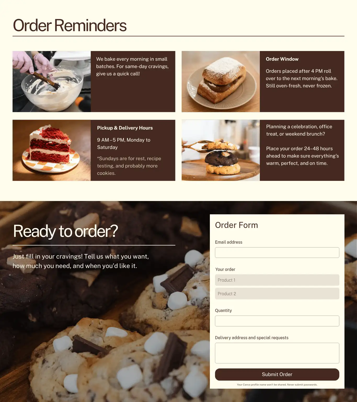 Fresh Bakery Orders